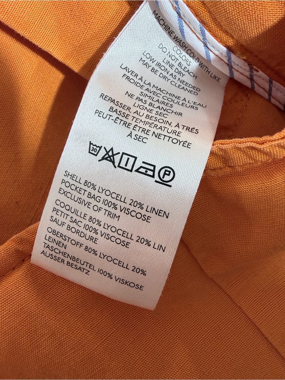 Maeve Linen Blend Pleat Front Wide Leg Culottes Pants Orange Size 8 - Picture 9 of 10